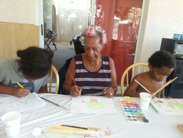 Painting with great grandmother and younger brother
