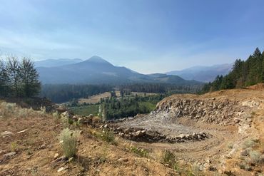 Landscape view from quarry overlooking valley