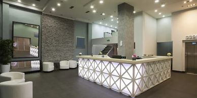 Reception area of building