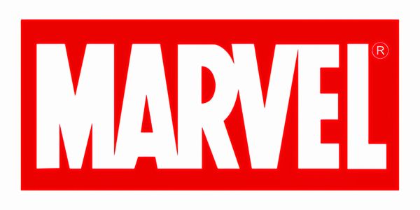 Bold Marvel logo in white on a red background.