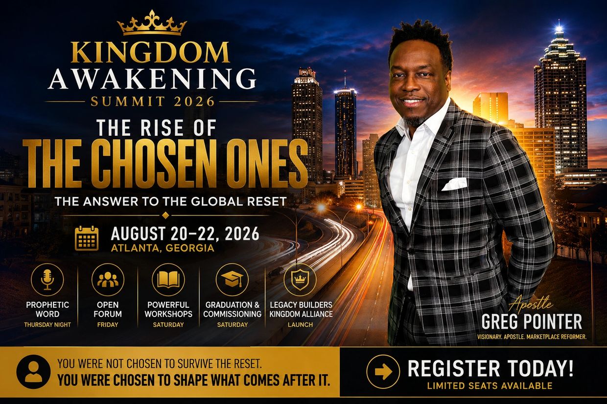 Kingdom Awakening Summit 2026 with Apostle Greg Pointer in Atlanta, Georgia.