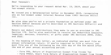 50(C)(3) IRS Letter  f Determination confirmation for Southern Arizona Centre for Arts