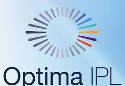 Optima IPL logo on a blue gradient background.