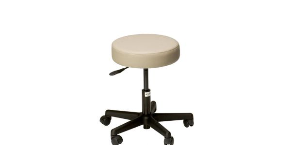 Pneumatic stool. No back black base adjusts to aprox 18" to 23" 14 1/4" x 3" thick seat. 1070G $150.