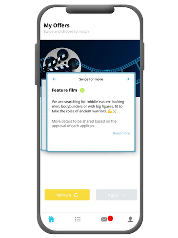 Casting offers overview screen