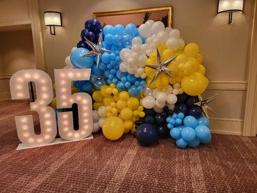 backdrop of balloons 35 birthday party