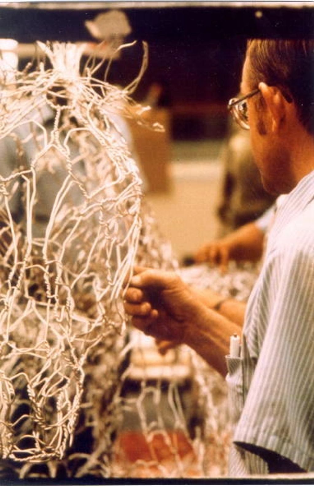 Louisville Airport Pegasus 3D wire sculpture by wire sculptor Elizabeth Berrien head detail close-up