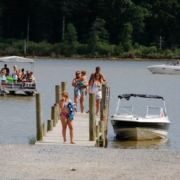 People at dock - Goose Bay Marina & Campsites - Welcome, MD