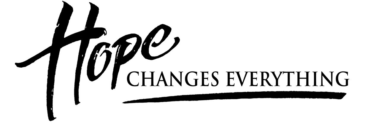 Inspirational text saying 'Hope changes everything'.
