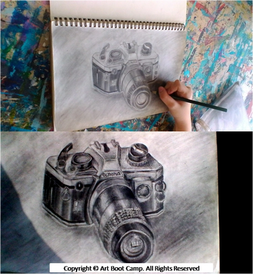 12-year-old. Still-life Observational Drawing.  Art Elective Programme (AEP)