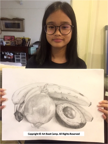 12-year-old. Live Still-life Observational Drawing.