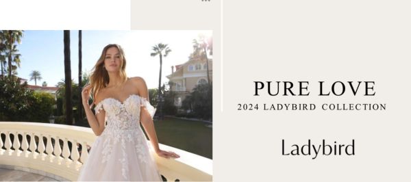 Bride in an elegant wedding dress from Ladybird's 2024 Pure Love collection.