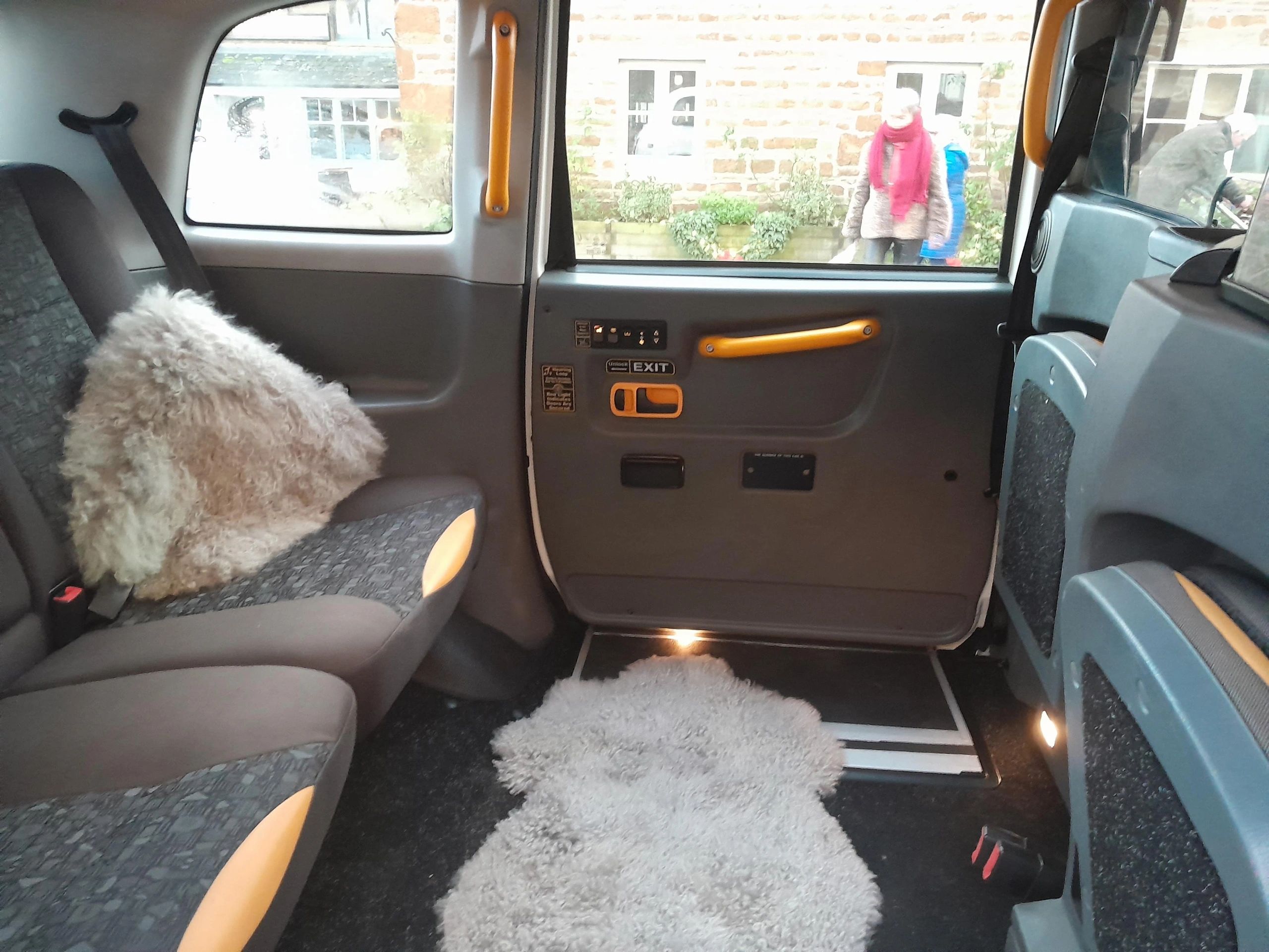 Plenty of space for four people inside our lovely wedding taxi the perfect wedding car service