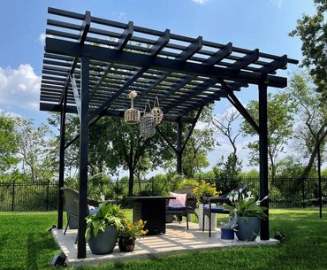 Steel framed pergola kits