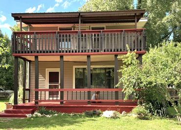 2nd floor attached steel deck canopy to replace one that got blowed away by high winds.