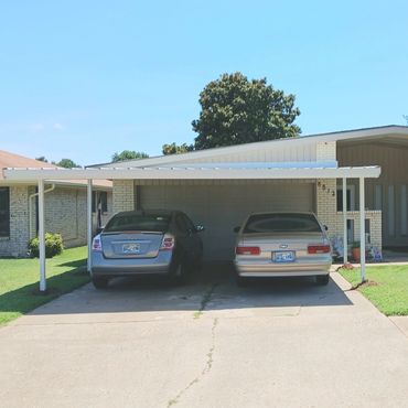 20x20ft attached painted beam steel C-beam carport with advance trim and factorty painted poles