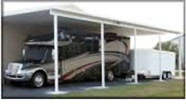 lean-too style aluminum flat-pan RV Cover