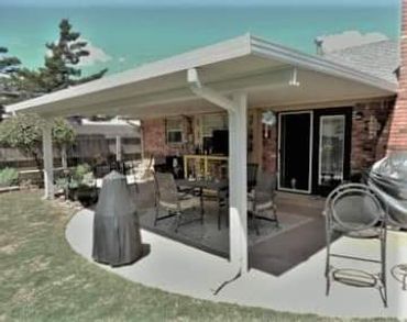 20ftx18ft insulated panel patio cover with extruded aluminum C-beam header and 4"- poles