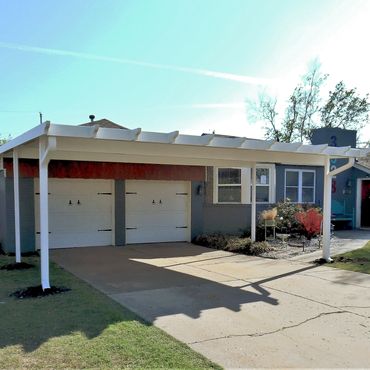 20ftx20ft attached rolled formed 26ga Steel flat-pan carport with Santa-fe trim panckage attached