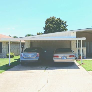 20x20ft attached painted beam steel C-beam carport with advance trim and factorty painted poles