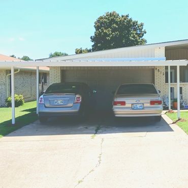 20x20ft attached painted beam steel C-beam carport with advance trim and factorty painted poles