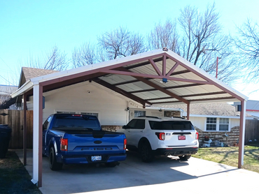 24ft x24ft attached cable styled truss fabricated carport.