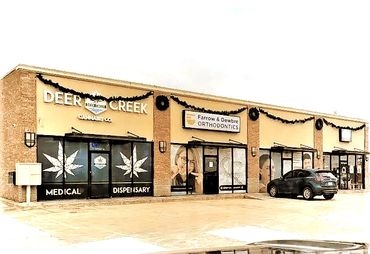 Flat pan store front awning with top framing struts