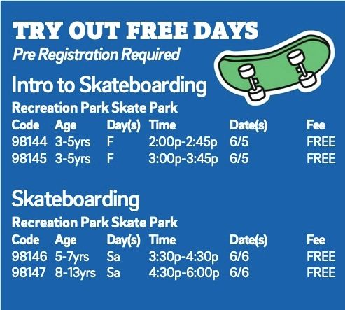 Try out skateboarding free with Arlington Heights Park District & Skate Lessons Chicago, LLC