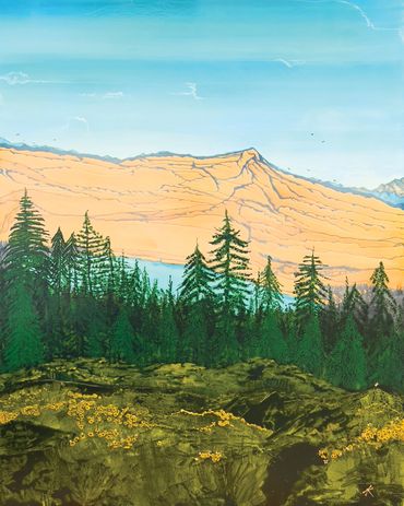 vibrant colors, flowers, home or office,  colorful cheer. abstract, landscape, art, painting