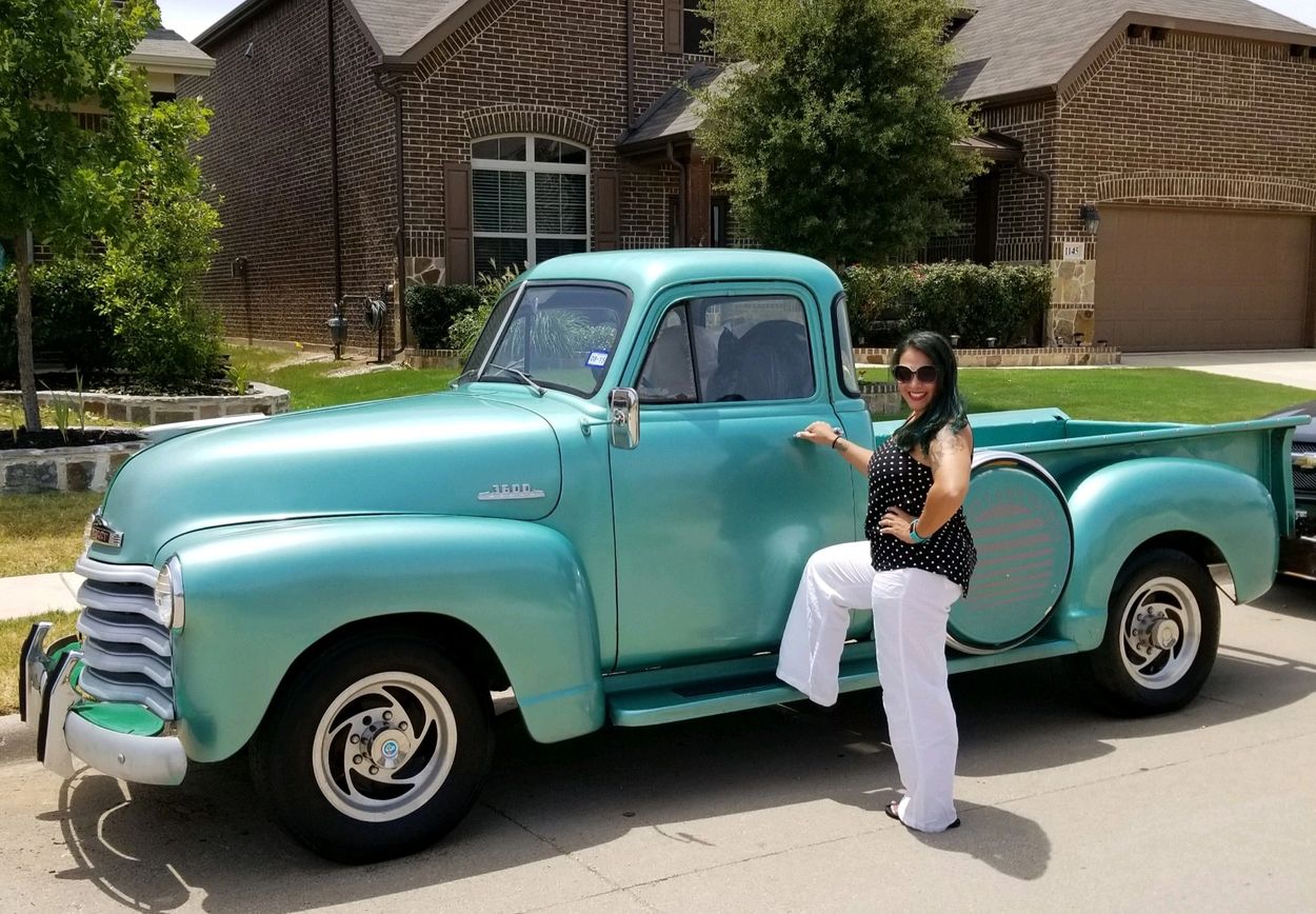 Christina and Lola. A 1953 Chevy 3600