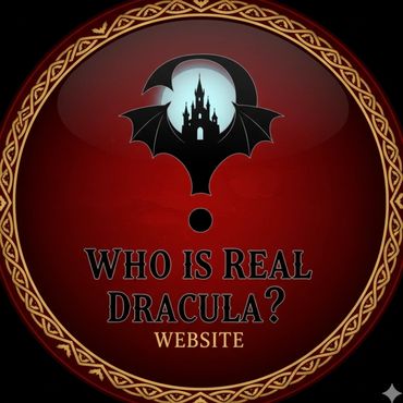 Logo for "Who Is Real Dracula?" website with a bat-winged castle silhouette.