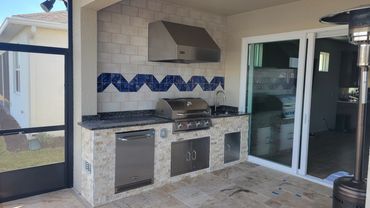 Tiled backsplash on existing kitchen on Palmary model