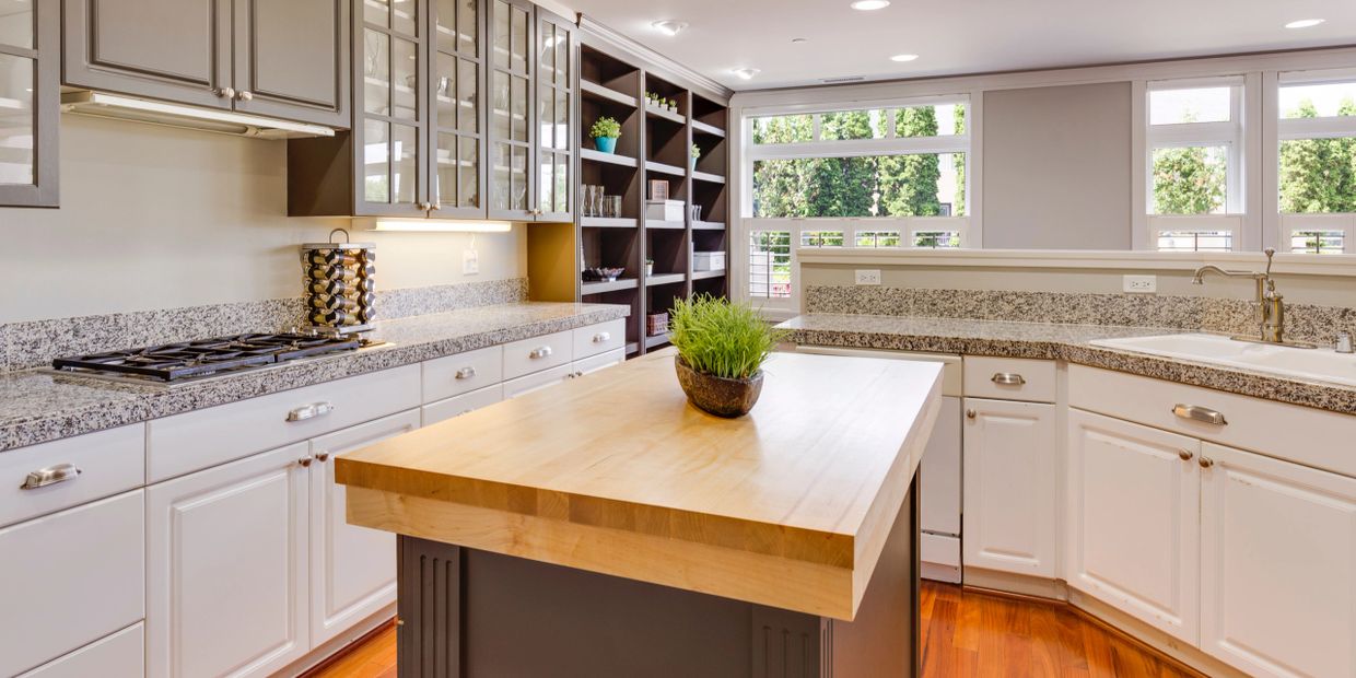 Kitchen Remodel, Countertops, Recessed Lighting, Custom Cabinets, Wood Flooring