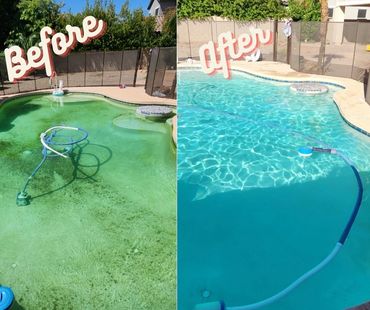 Before and after images of a green to clean service