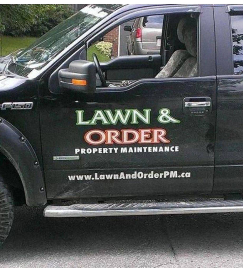 An image of a truck's door lettering