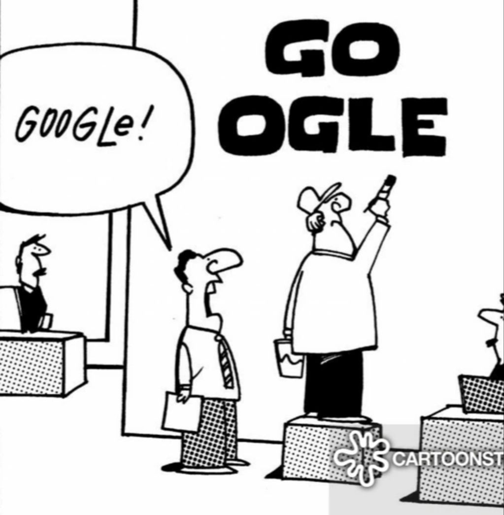 A cartoon sketch of a guy doing wall lettering wrong.