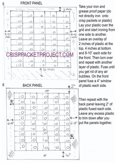 Written instructions on how to make a crisp packet bivi bag for the homeless