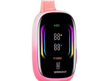 Pink digital device with temperature display.