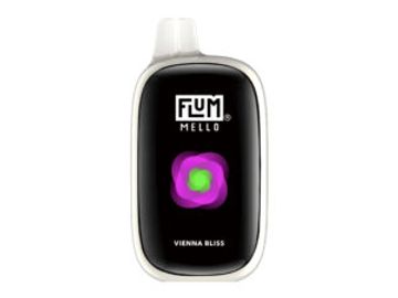 A Fum Mello vape device with a colorful flower design.