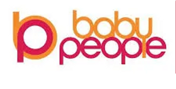 Logo featuring stylized letters 'bp' with 'baby people' text.