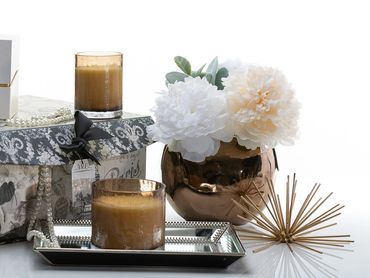 Close picture of candle kept in a glass