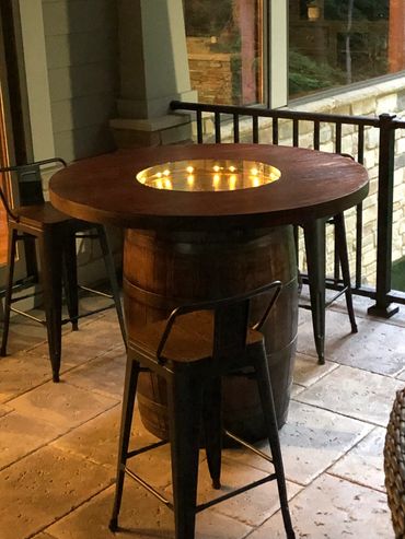 Added LED lighting to table top makes for a great conversation piece! Menus, mementos. and other ob