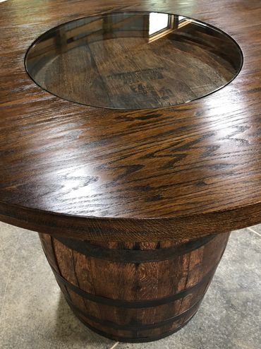 All inserts are 3/8", tempered glass. Anything less would be a hazard to a heavy mug!