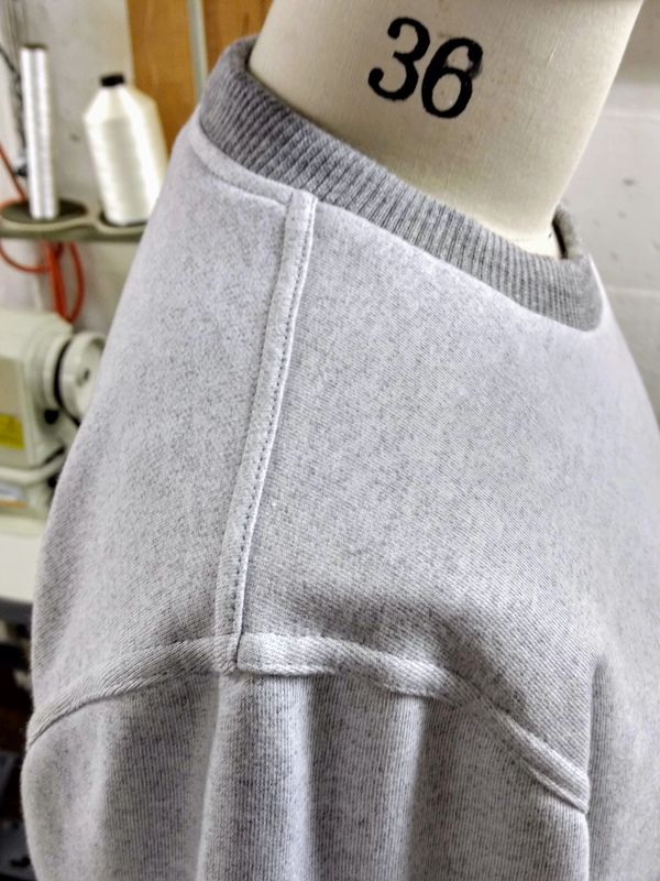Close up of shoulder seam