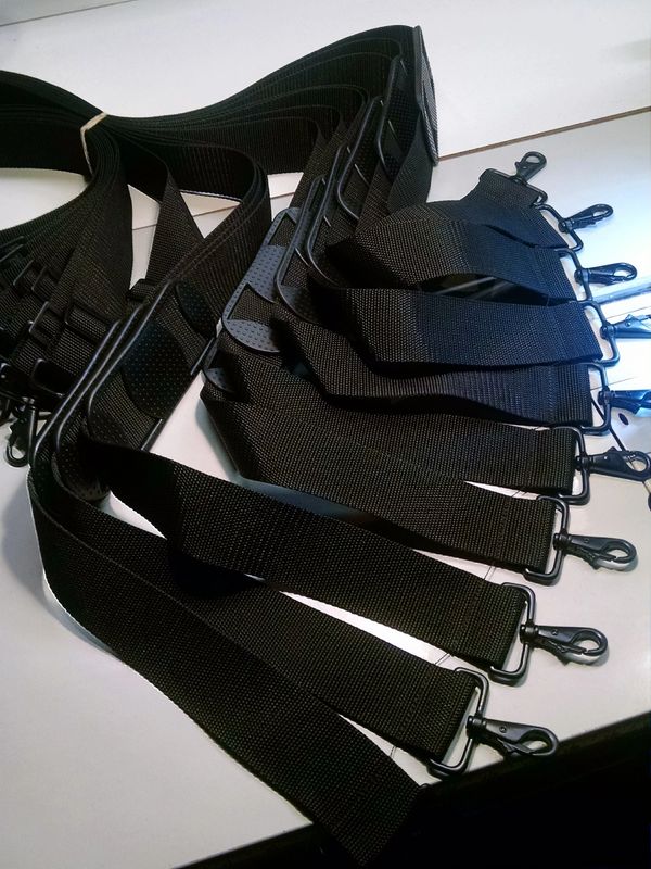 Shoulder Straps sewn in our factory.