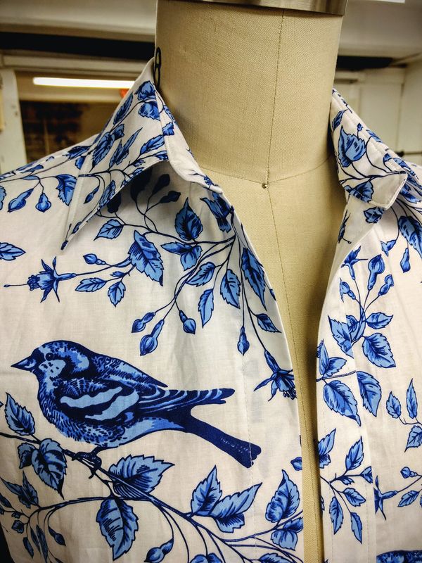 Matched pattern on button front shirt.