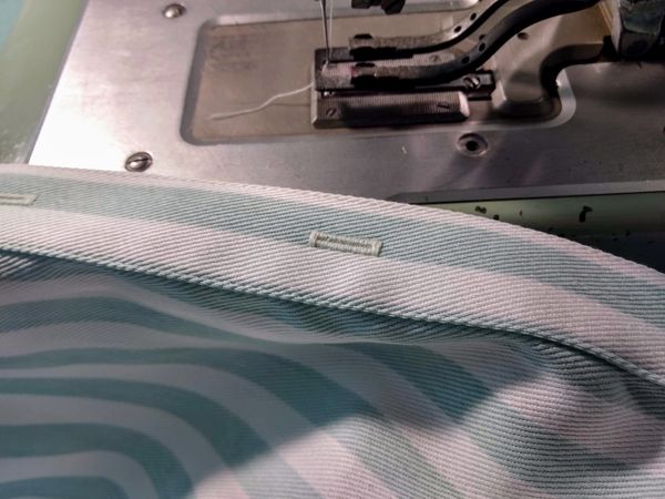 Shirt Plackets expertly sewn.