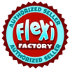 Flexi factory logo on the display
