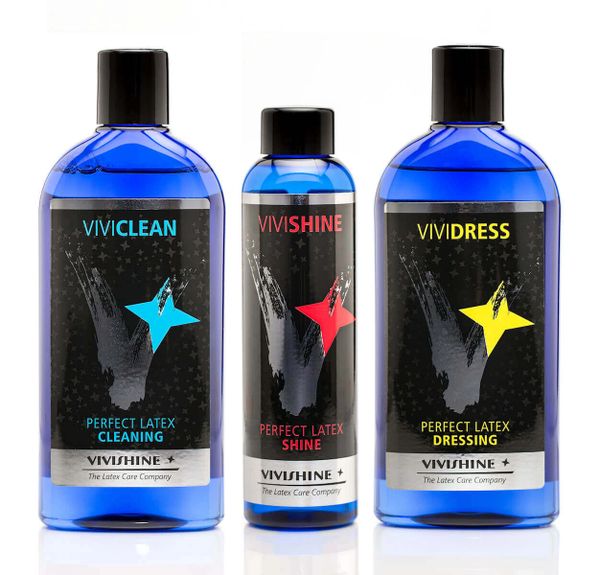 Vivishine Latex Care Company.  
Viviclean, Vivishine, Vividress Latex Care Products