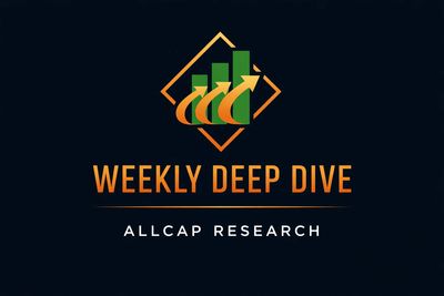 Logo for Weekly Deep Dive by AllCap Research with upward-trending bars.